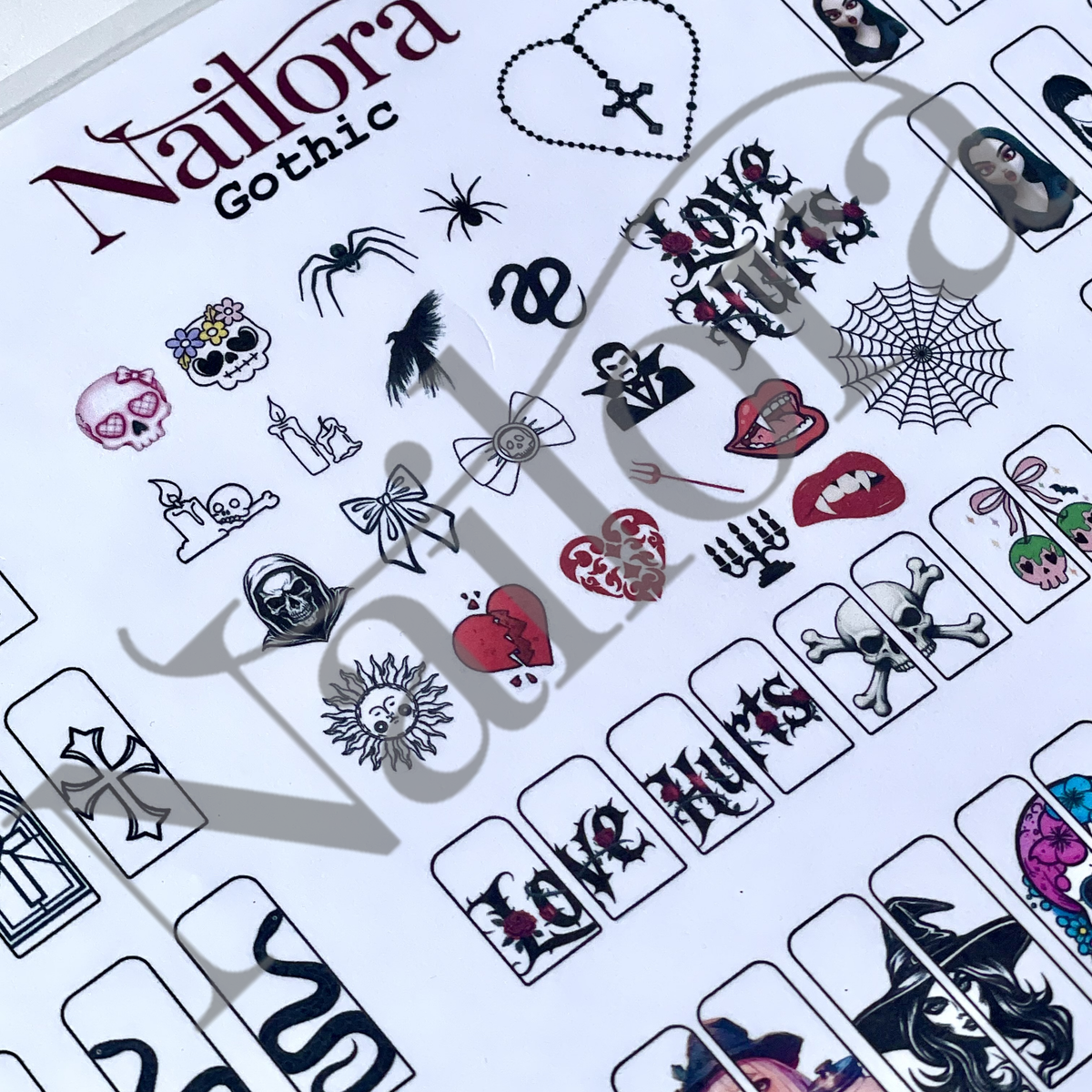 gothic DIY nail art sheet nailora