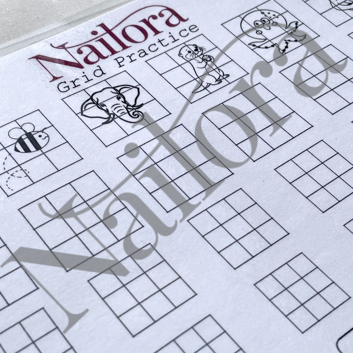nailora grid practice nail art sheets