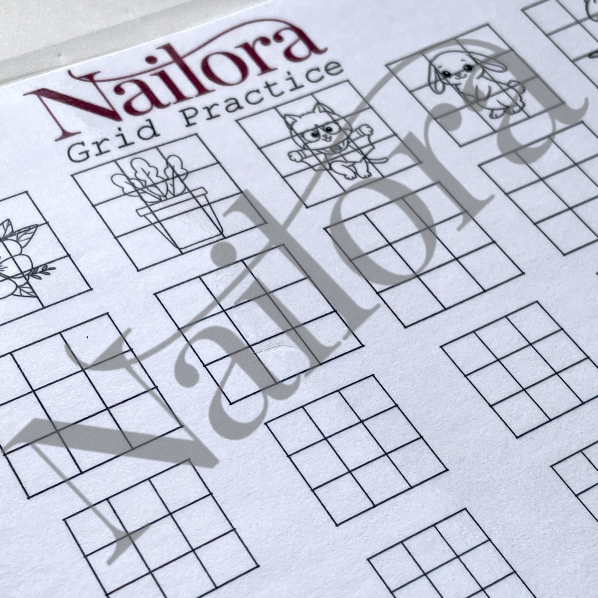 nail art practice sheets made and designed by Nailora