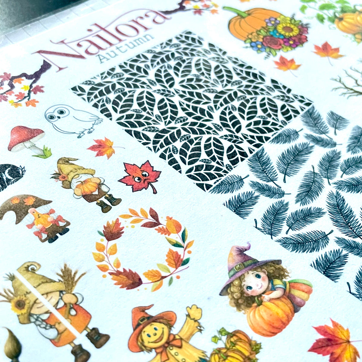 Autumn 5 —SA5 Laminated Nail Art Creation Sheet